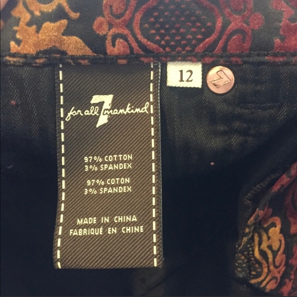 7 FOR ALL MANKIND SKINNY OMBRE VELVET JEANS SZ 12 - Picture 9 of 9